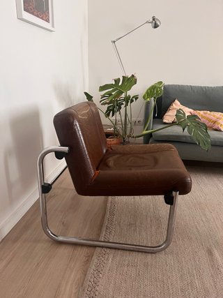 Sillón Vintage Piel y Metal Años 70