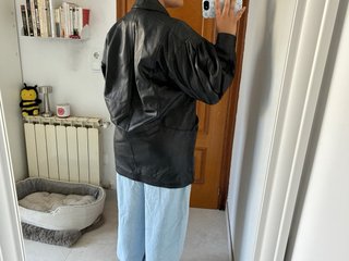 Chaqueta Cuero Negra Vintage