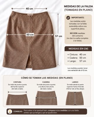 Falda Burberrys vintage cuadros beige/marrón