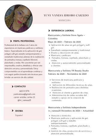 Busco empleo de cuidadora, dependienta o manicura