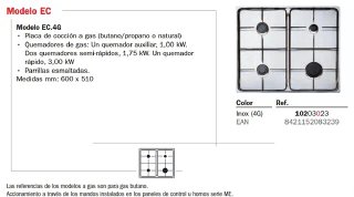 Placa de gas Teka EC.4G Inox (butano)