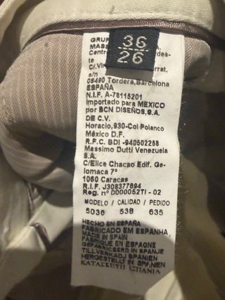 Traje Massimo Dutti Beige T.36