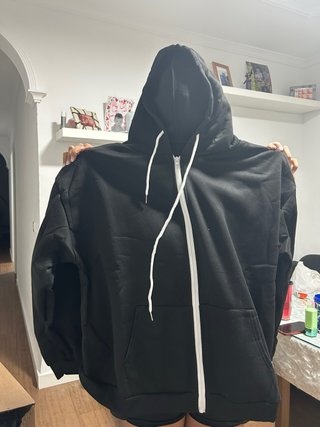 Sudadera Negra con Cremallera Talla XL