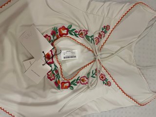 Bañador Zara bordado flores Talla XL NUEVO