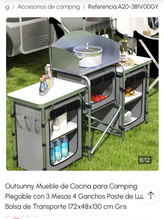 Mueble Cocina Camping Outsunny Plegable