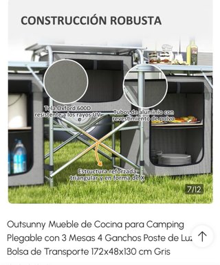 Mueble Cocina Camping Outsunny Plegable
