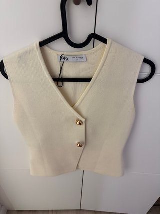 Chaleco Zara Beige Talla S