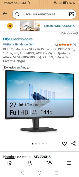 !A ESTRENAR! Monitor Dell 27 Full HD SE2726HS