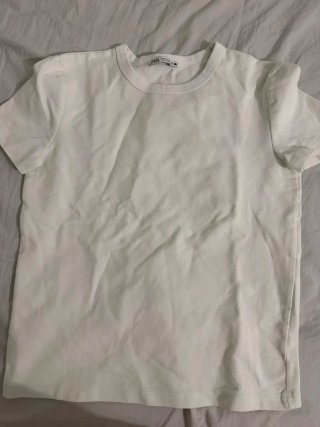 Camiseta Básica Zara Talla S Blanca