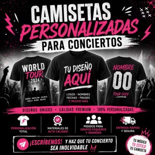 Camisetas personalizadas para conciertos
