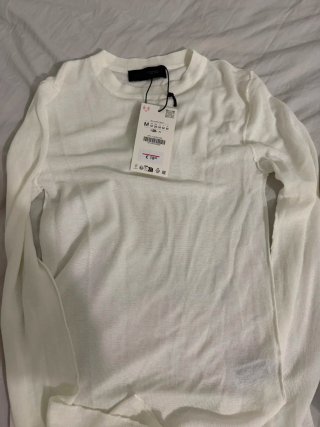 Camiseta Zara Básica Blanca Talla M