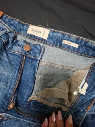 Jeans Shorts Pull&Bear Denim Strappati