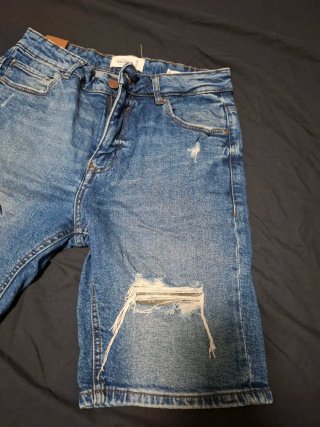 Jeans Shorts Pull&Bear Denim Strappati