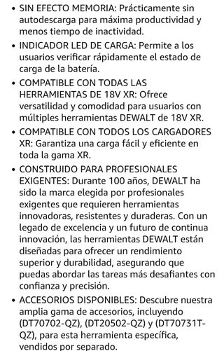 Batería Dewalt 18V XR Litio Ion