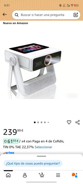 Proyector Táctil inteligente marca XBJ 4k android