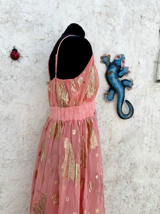 Vestido largo Indi con estampado dorado