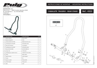 Caballete trasero basculante convenciona 9505