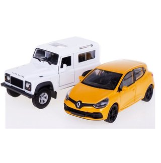 Set x2 Coches+Remolque-LAND ROVER+ RENAULT CLIO