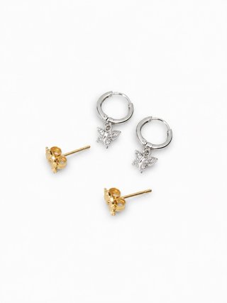 Set de 3 anillos plateados y negros