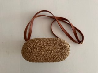 Bolso de rafia de playa con cremallera
