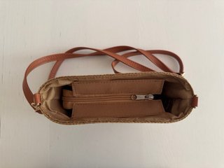 Bolso de rafia de playa con cremallera