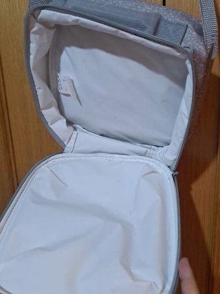 Bolso infantil de hipopótamo gris y rosa