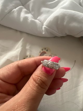 Anillo Oro Blanco Diamante Estilo Vintage