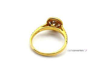 sortija oro 18k con piedra con diamante