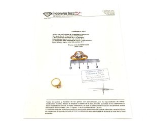 sortija oro 18k con piedra con diamante