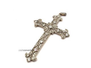 crucifijo oro 18k con piedra con diamante