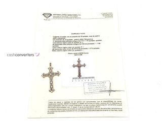 crucifijo oro 18k con piedra con diamante