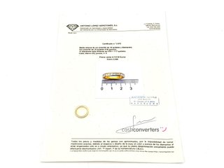 alianza oro 18k con piedra con diamante