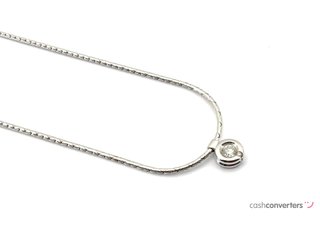 cadena oro 18k con piedra con diamante 20cm