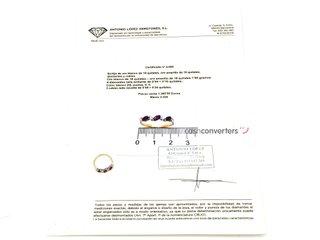 anillo oro 18k con piedra con diamante,rubi t. 16 (17,84 mm)