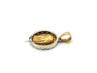 medalla oro 18k con piedra con circonita