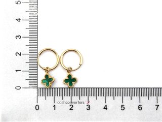 pendientes oro 18k con piedra con malaquita,onix