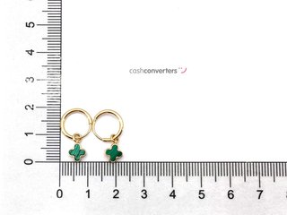 pendientes oro 18k con piedra con malaquita,onix