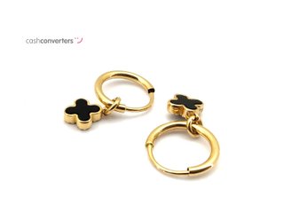 pendientes oro 18k con piedra con malaquita,onix