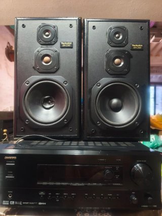 Amplificador Onkyo y Altavoces Technics Negros