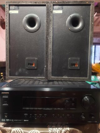 Amplificador Onkyo y Altavoces Technics Negros