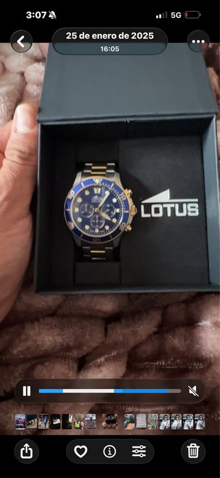 Reloj Lotus Cronógrafo Azul y Dorado