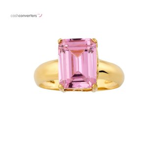 anillo oro 18k con piedra con circonita