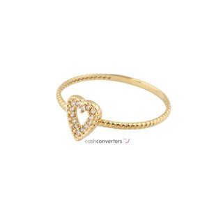 anillo oro 18k con piedra con circonita