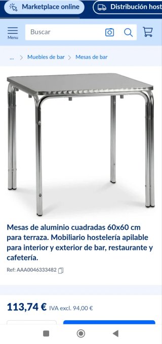 Mesa auxiliar inoxidable