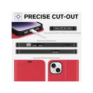 TUCCH Funda cuero iPhone 14 Plus soporte