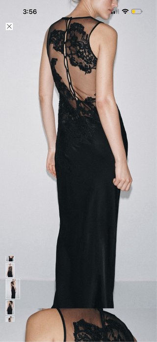Vestido largo encaje negro talla S