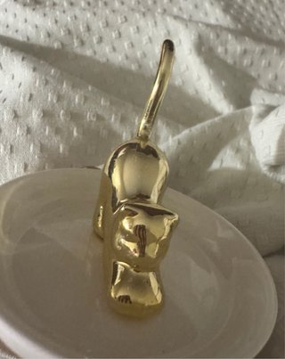 Anillero gato dorado porcelana