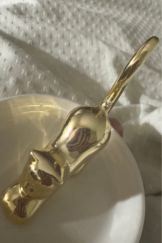 Anillero gato dorado porcelana