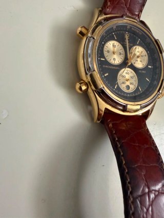 Orologio Lorenz Cronografo Vintage Oro Nero