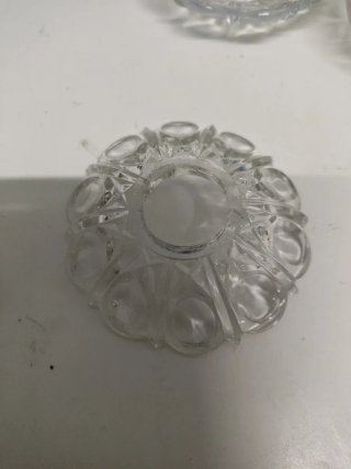 Lote 6 Bobeches y 2 Bolas Cristal Lámparas